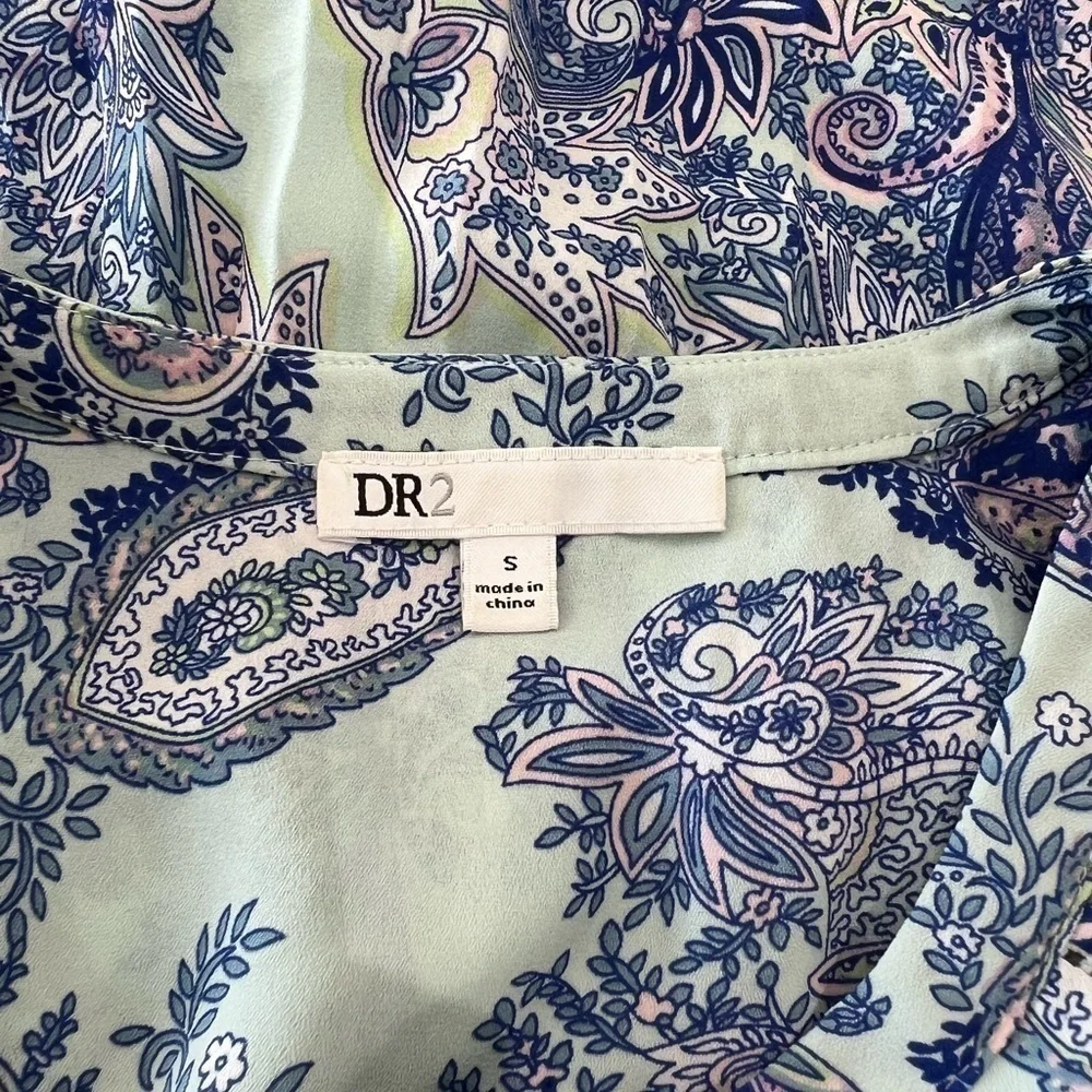 DR2 Daniel Rainn Blue Purple Paisley Pleated Swing Dress Size Small - Picture 3 of 8